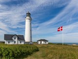 Historischer Leuchtturm von Hirtshals an der Küste des Skagerrak 