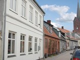 Häuser und die Kirche in Nakskov