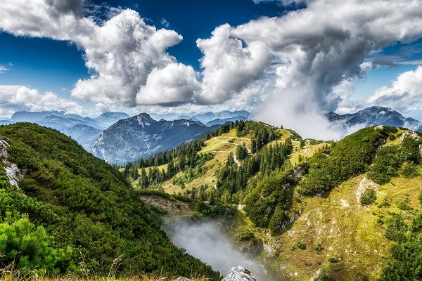 Blick vom hinteren auf den vorderen Rauschberg bei Ruhpolding