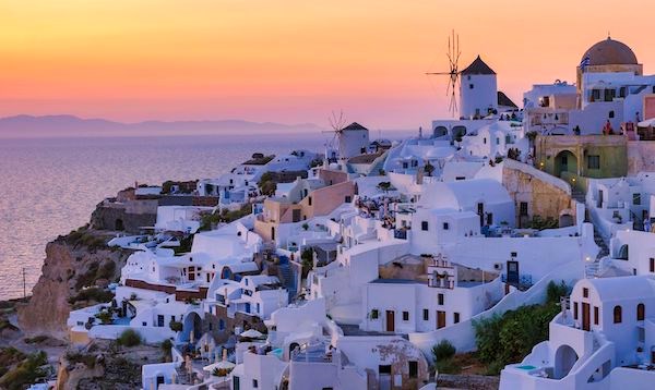 Oia am Abend auf Santorin