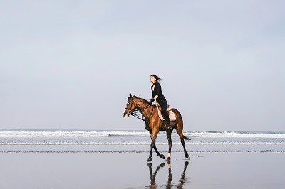 Eine Reiterin am Strand