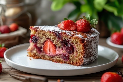 Kuchen mit Erdbeeren