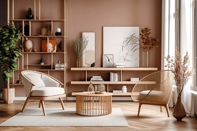 Scandinavisch eingerichtetes Wohnzimmer