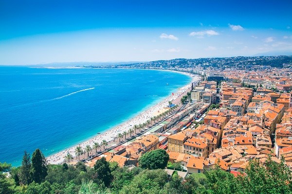 Panoramablick über Nizza von Colline du Château